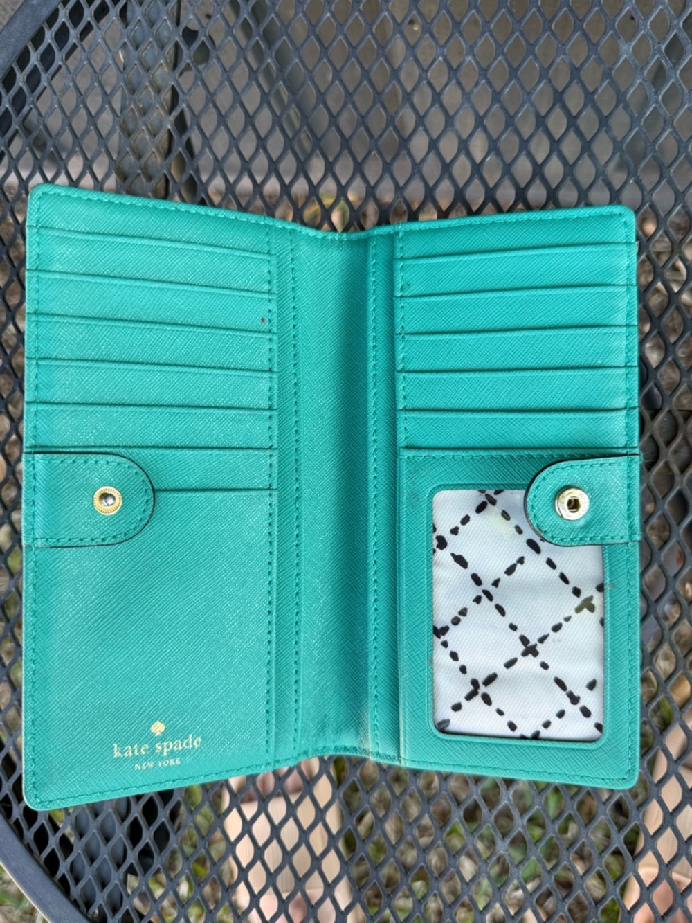 kate spade Turquoise Saffiano Leather “Stacy” bifold wallet - Picture 6 of 7